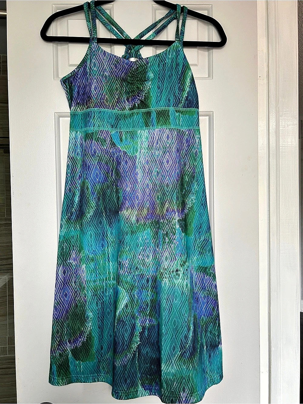 Marmot Taryn Dress Taryn Geometric Maxi Dress Green & Purple Small
